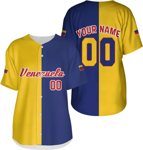 Miniatura 9 de Camiseta de béisbol de Venezuela, número de nombre personalizado, camisa de Beisbol Venezuela, camiseta deportiva de orgullo de la bandera