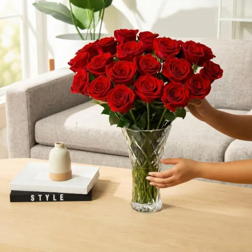 Miniatura 2 de Aquarossa Farms Flores frescas cortadas para entrega, regalos para graduación, cumpleaños, aniversario o simplemente porque - 24 rosas frescas rojas