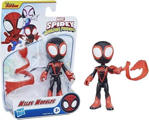 Miniatura 2 de Spidey and his Amazing Friends Marvel Miles Morales Hero figura de acción, juguete de 4 pulgadas, 1 accesorio, regalos de cumpleaños para niños, a