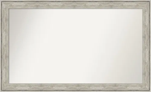 Miniatura 165 de Amanti Art Espejo de baño plateado para sobre fregadero, 28 x 47 pulgadas, espejo rectangular de plata imperial, marco de madera tradicional de gran