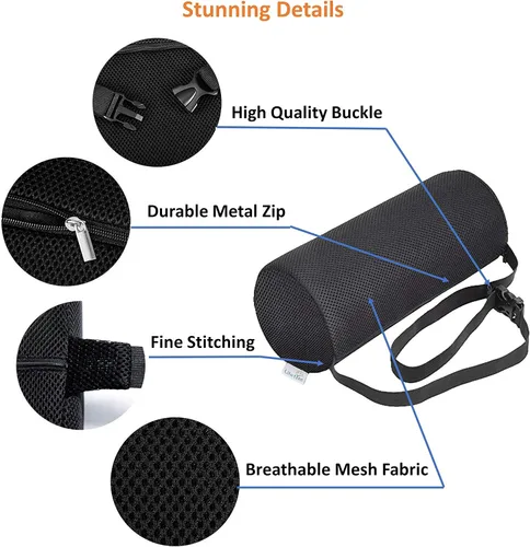 Miniatura 5 de Rollo lumbar para soporte de espalda, 100% espuma viscoelástica, firmeza optimizada, 11 pulgadas de largo con 4.5 pulgadas de diámetro, funda