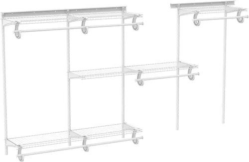 Miniatura 13 de ClosetMaid ShelfTrack - Sistema organizador de alambre para armario, ajustable de 5 a 8 pies, con estantes, barras de ropa, herrajes, acero Cromo
