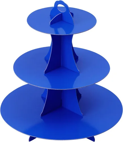 Miniatura 42 de Soleebee Soporte redondo de 3 niveles para cupcakes, torre de cartón para cupcakes, torre de soporte para pasteles de postre para decoración