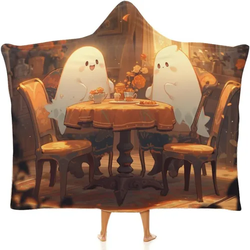Manta con capucha de bruja y calabaza, vintage, para Halloween, manta de franela para niños, adolescentes, hombres y mujeres, manta cálida
