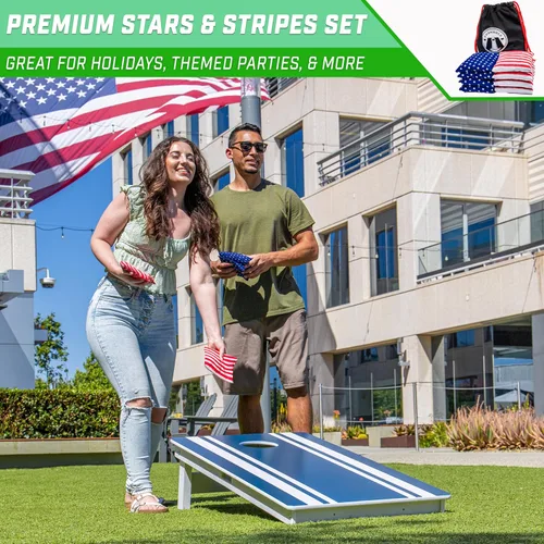 Miniatura 5 de GoSports Official Regulation Cornhole Bean Bags Set of 8 – for Competitive Cornhole Games - All Weather - American Stars and Stripes or Red and Blue
