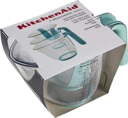 Miniatura 6 de KitchenAid KO298OSAQA - Jarras medidoras gourmet, juego de 3, azul turquesa aguamarina (Aqua Sky)