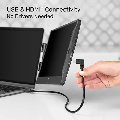 Miniatura 6 de SideTrak Extensor de Monitor Portátil Conectable Giratorio de 14 pulgadas, Pantalla Dual FHD TFT para Laptop con Soporte + Bisagra Giratoria Única