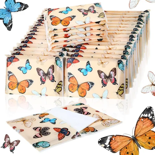 Miniatura 19 de Geyee Paquete de 50 servilletas de papel facial de viaje, pañuelos desechables de bolsillo para invitados de boda, viajes, bolsa escolar
