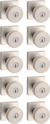Miniatura 16 de Kwikset Pismo Manija de privacidad para puerta, para interiores, con cerradura, sin llave, con protección Microban, para baño y dormitorio, negro