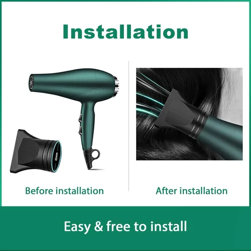 Miniatura 4 de 2 piezas YAFIYGI - Accesorio universal para secador de pelo, boquilla sopladora de plástico para reemplazar la herramienta profesional de peluquería