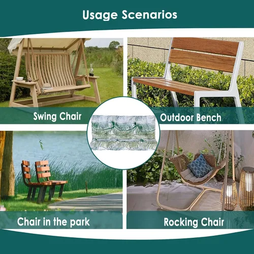 Miniatura 7 de Cojines de repuesto para columpio, cojín para columpio de patio al aire libre, almohadilla de banco de 2 a 3 plazas con respaldo, cojín impermeable