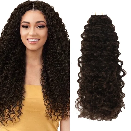 Miniatura 52 de Anrosa Extensiones de cabello humano real de 20 pulgadas, extensiones de cabello humano lacio de doble cara, color negro azabache, 1.76 oz, 20