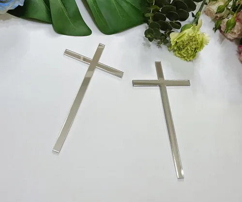 Miniatura 7 de 12 dijes para tartas de cruz, decoración de bautizo para tartas, confirmación de bautismo de acrílico delgado, decoración de pastel de cruz acrílica