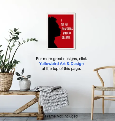 Miniatura 6 de Decoración de pared negra motivacional – Arte afroamericano – Arte de pared con citas inspiradoras para dormitorio de niños, habitación