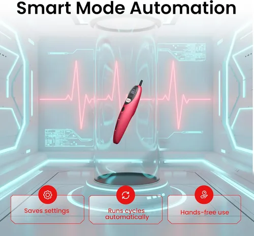Miniatura 4 de LeLuv Magna LCD Smart Aspiradora de Mano Controladora Bomba de Vacío USB Recargable Modos Programables o Manuales - Suave Rojo de Silicona