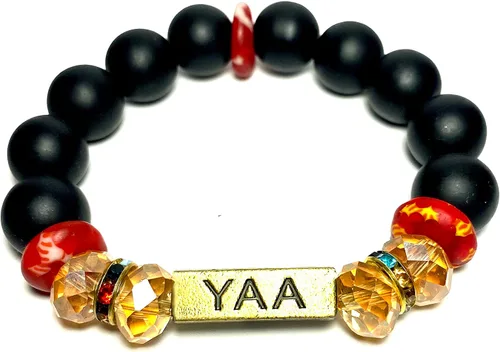 Miniatura 22 de Pulseras africanas tradicionales con nombre nacido en el día para mujeres de Ghana, materiales naturales, ajuste cómodo y holgado