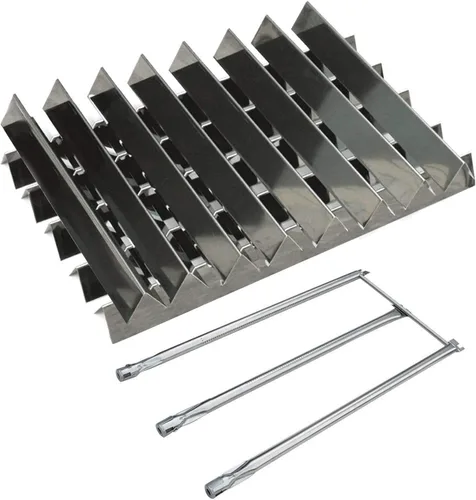 Hongso Kit de 13 barras aromatizantes de acero inoxidable y tubo de quemador de repuesto para Weber Genesis I - IV, Genesis 1000-5000, Genesis