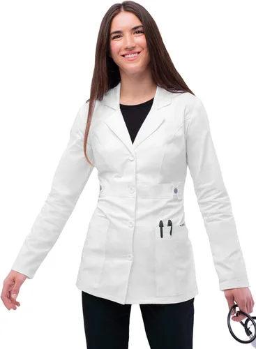 Miniatura 5 de Adar - Abrigo de laboratorio elástico universal para mujer, 28 pulgadas, cintura con pestañas