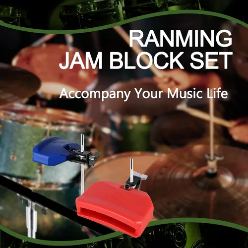 Miniatura 7 de RANMING Juego de bloques de mermelada, soporte de percusión triangular con diseño de doble soporte de plástico con diseño de campana de plástico