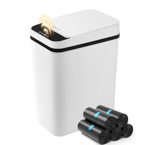 Miniatura 12 de FRESHLIX Cubo de basura para baño, 2.6 galones, con sensor de movimiento automático, sin contacto, impermeable, con tapa, cubo de basura pequeño