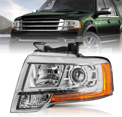 Miniatura 29 de TUSDAR Conjunto de faros delanteros con bombillas para Ford Expedition 15, 16, 17, lado izquierdo del conductor, repuesto de faros delanteros