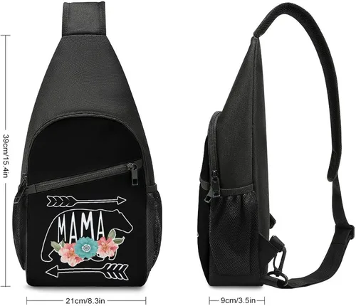 Miniatura 2 de Mama Bear - Mochila cruzada para el hombro, mochila de viaje, senderismo, mochila casual para el pecho para mujeres y hombres, talla única