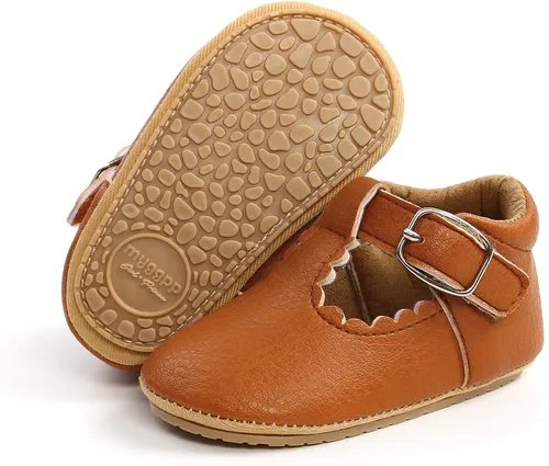 myppgg Zapatos planos Mary Jane para bebé niña, con lazo brillante, vestido de princesa, zapatos de cuna antideslizantes para niños pequeños que