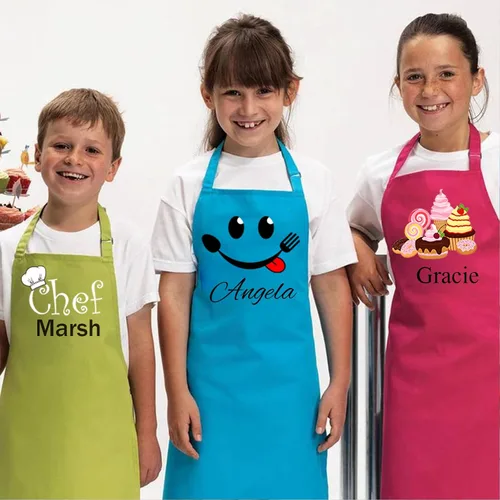 Miniatura 6 de Delantal personalizado para niños y sombrero de chef, delantal personalizado para niños con nombre, delantal de pintura personalizado, para cocinar
