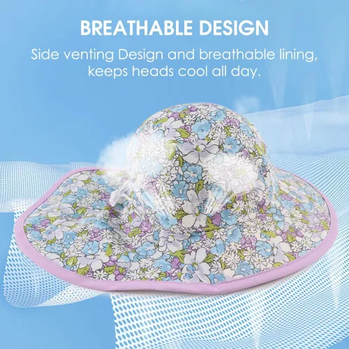Miniatura 18 de Sombrero de verano para niños pequeños con solapa para el cuello, impermeable, sombrero de natación para niños, protección UV, sombrero de playa
