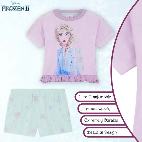 Miniatura 4 de Disney Conjunto de pijama para niñas, ropa de dormir de verano de La Bella y la Bestia, Rey León, Princesa, Stitch PJs de 2 piezas