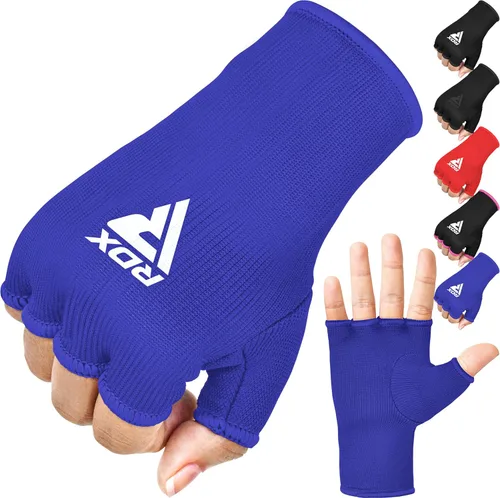 Miniatura 11 de RDX Guantes de mano para boxeo, guantes internos para hombres y mujeres, vendas elásticas de medio dedo, protección para los puños debajo