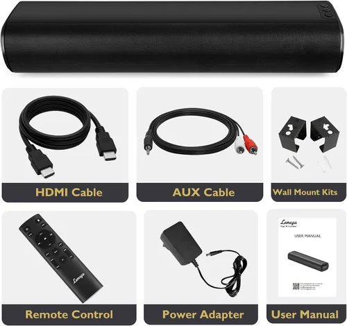 Miniatura 6 de LEMEGA Barra de sonido Edge X1 2.0 para TV con HDMI ARC, potente altavoz RMS de 50 W, transmisión Bluetooth, óptica, AUX y USB, barra de sonido