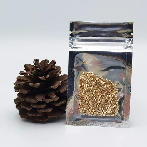 Miniatura 4 de INSPIRELLE - 300 cuentas pequeñas de 2,5 mm de latón chapado en oro pálido duradero. Cuentas redondas de metal sueltas para hacer joyas de pulsera