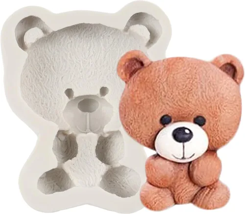 Moldes de silicona para fondant, molde de chocolate de oso para osos de peluche, decoración de pasteles, decoración de cupcakes, caramelo de Estilo b