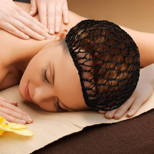 Miniatura 5 de Waydress 2 redes para el cabello para mujeres, trabajadoras de servicio de alimentos para dormir, gorra de pelo largo de malla de ganchillo