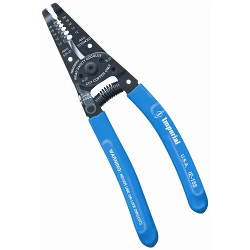 Imperial Tool IE-155 - Cortador y pelador de nariz de alicates para alicates superiores, 10-18 AWG sólido y trenzado de 12-20 AWG, ergonómico