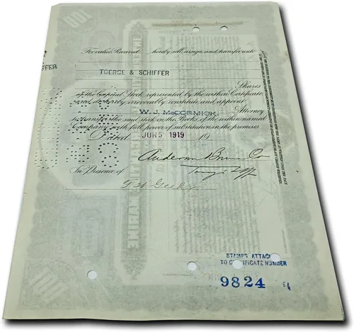 Miniatura 7 de Certificado de Acciones Coleccionables - Empresa que hizo el Titanic "Marina Mercantil Internacional" 1915-20