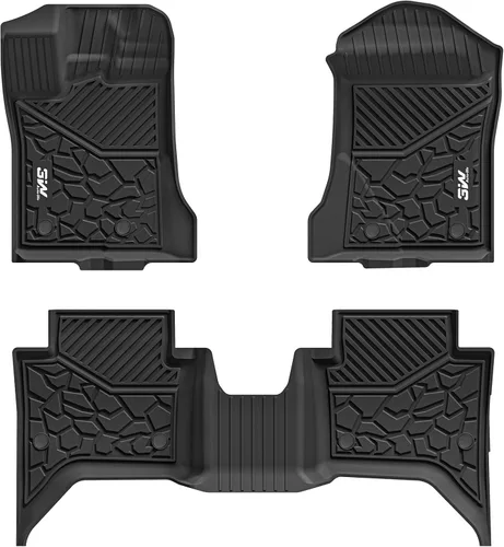 Miniatura 11 de 3W Tapetes para piso y alfombra delantera para Ford F150 / F-150 Lightning SuperCrew Cab 2015-2025, forro para piso TPE todo clima resistente
