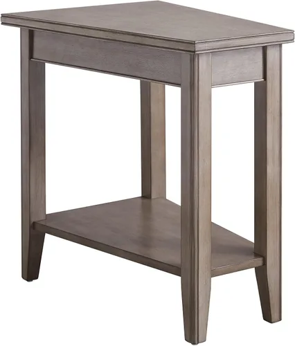 Miniatura 16 de Leick Home 10074-DS Mesa auxiliar tipo cuña para sillón reclinable con estante, arena del desierto Arenas del desierto