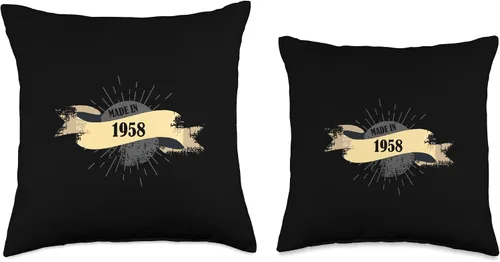 Miniatura 3 de Made in 1958 Birthday Gift 65 years Retro 65th birthday Throw Pillow