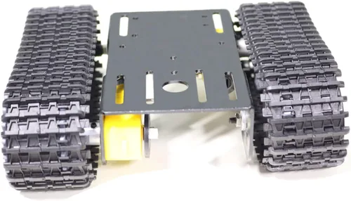 Miniatura 7 de Kit profesional de chasis de coche tanque con 2 pistas de plástico y motor TT de 2 piezas, plataforma de chasis de tanque de oruga TT02 para Arduino
