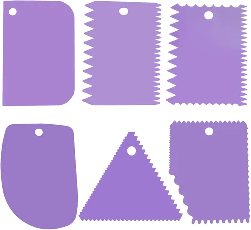 Miniatura 11 de Nuevo 6pcs Cake Scraper 430 inoxidable Decoración Peine y glaseado más suave