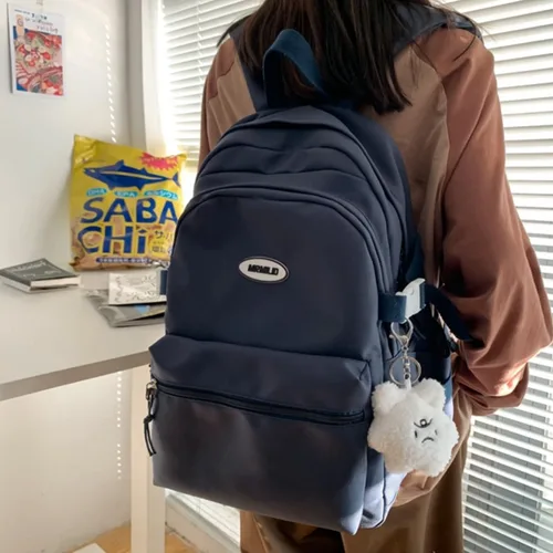Miniatura 2 de VTTDB Mochila Kawaii con Bonitos Accesorios Mochila Diaria Estética Casual Bolsa Simple para Laptop Mochila de Viaje Impermeable para Mujeres, Azul