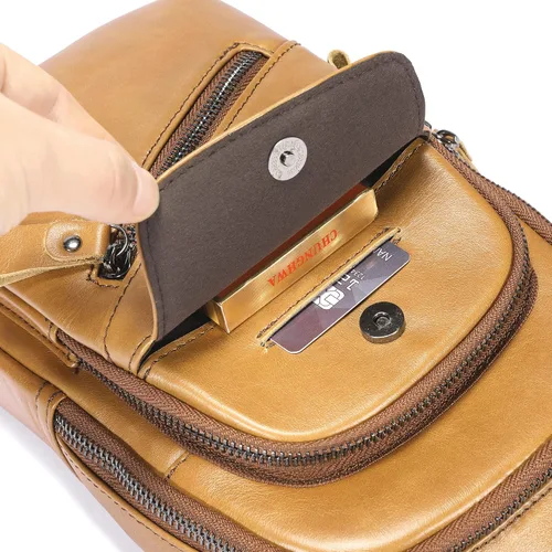 Miniatura 70 de LUKZIJAES Bolso bandolera de cuero genuino para hombre