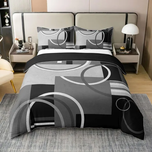Miniatura 18 de Erosebridal Bohemian 100% Natural Cotton Duvet Cover Twin Country Southwestern Bedding Set Boho Aztec Arrows Diamond Comforter Cover Black Gray