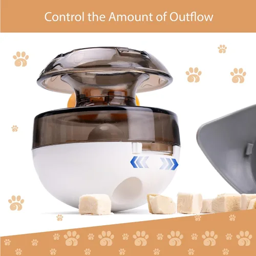 Miniatura 7 de Juguete rompecabezas para gatos, dispensador de comida para mascotas con equilibrio automático, estimulante del cerebro, alimentador lento, juguetes