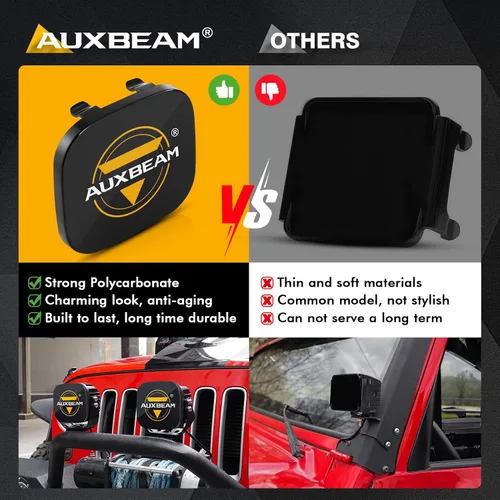 Miniatura 6 de Auxbeam XP-Ultra - Paquete de luces LED de 5 pulgadas con cubiertas protectoras negras, luces ámbar DRL para todo terreno, luz de zanja de doble