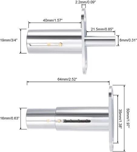 Miniatura 4 de uxcell Cajón, escritorio, armario, armario, cerradura de émbolo, cilindro de 3/4 pulgadas de diámetro de 1-1/2 pulgadas, longitud del cilindro