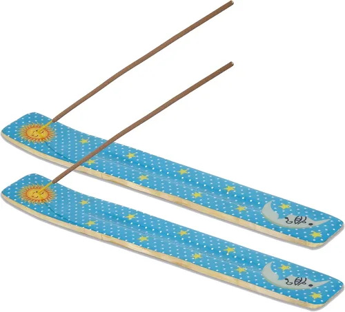 Miniatura 15 de Bless-International Quemador Tradicional Hecho a Mano de Madera Portaincienso Soporte Recogecenizas para Aromaterapia-Meditación-Yoga