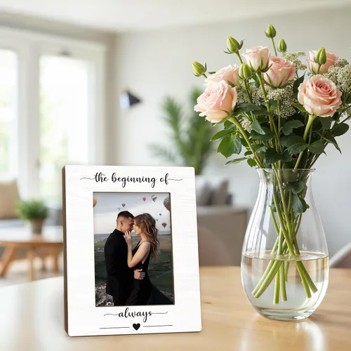 Miniatura 2 de Marco de Fotos de Compromiso 5x7, Marco de Fotos de Boda, Regalos de Compromiso para Parejas Recién Comprometidas, El Comienzo de Siempre Marcos